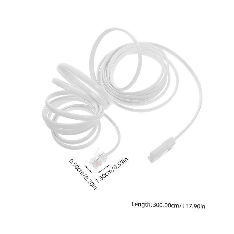 Lurrose 3 Meter British Phone Cord Extension Cable for Landline Modem Fax Easy Install - Image 2